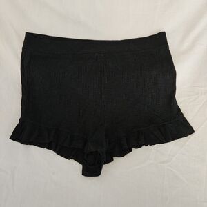 Aerie Black Ruffle Shorts With Soft Waist
